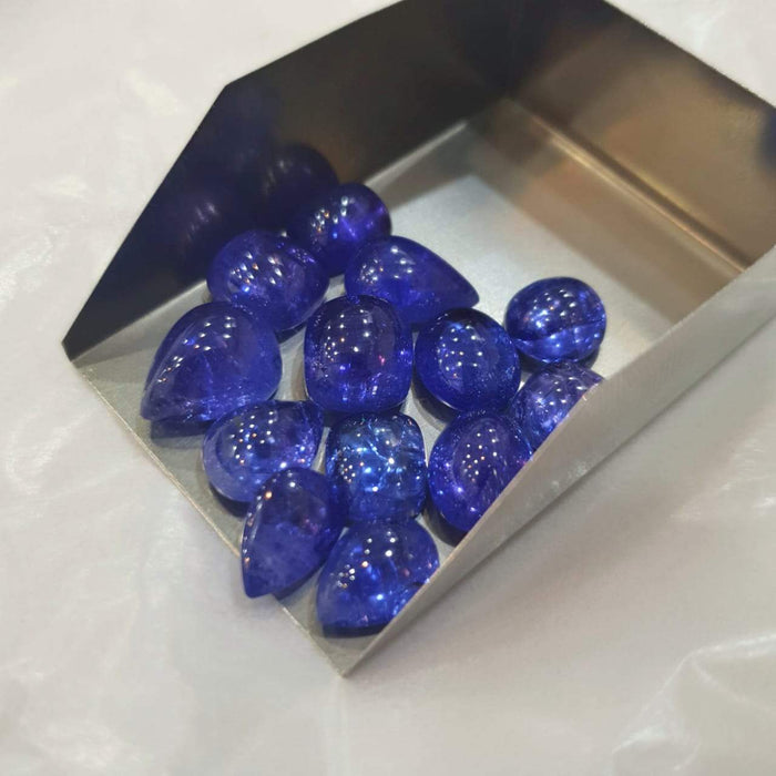 1 Pc Natural Tanzanite Cabochon Randomly selected | Rich intense Colour | 12-15mm - The LabradoriteKing