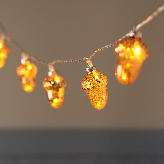 10 Glass Acorn LED Fairy Lights