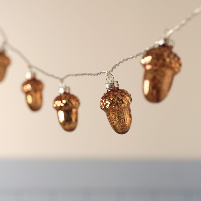 10 Glass Acorn LED Fairy Lights