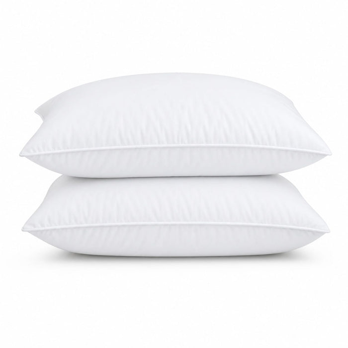 Cotton pillow protector pair on pillows | Scooms