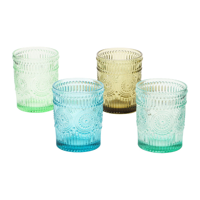 12oz Embossed Drinking Glass