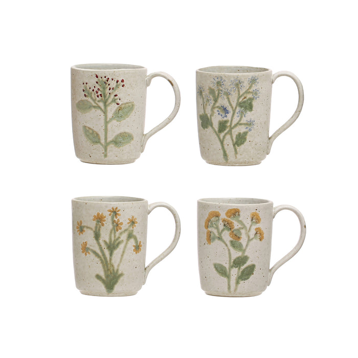 12oz Hand-Painted Botanical Mug