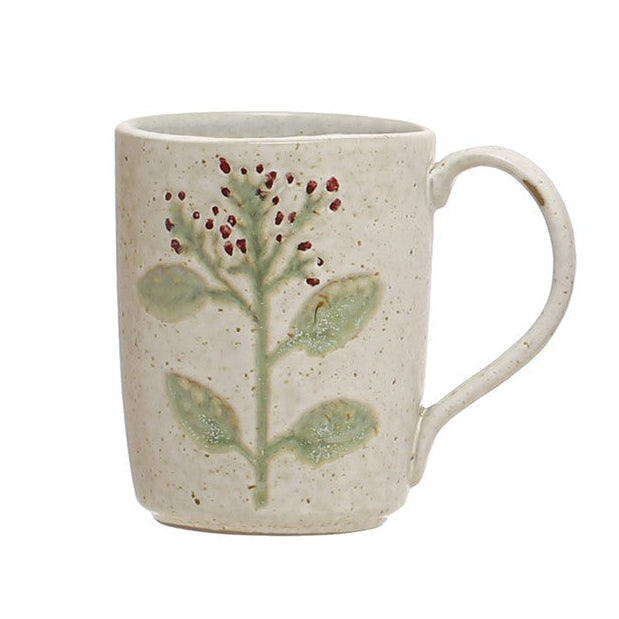 12oz Hand-Painted Botanical Mug