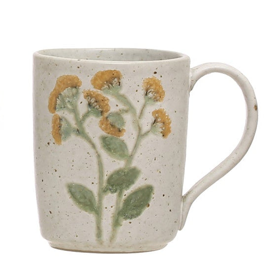 12oz Hand-Painted Botanical Mug
