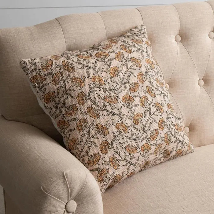 18" Dandelion Block Print Pillow