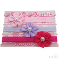 3 PACK GIRLS HEADBANDS W/FLOWER & PEARL: HB49 - Kidswholesale.co.uk
