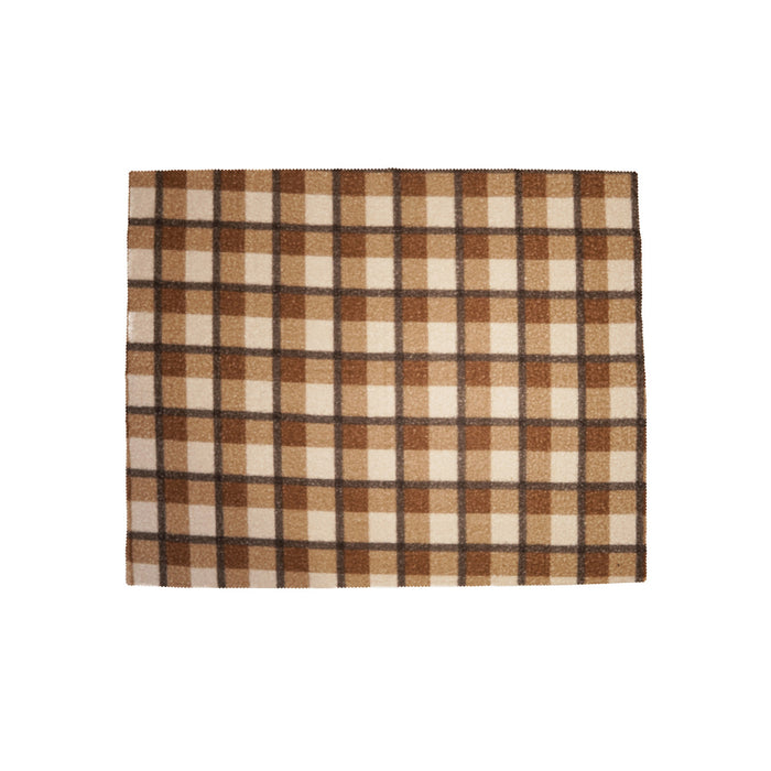 60" x 50" Faux Sherpa Brown Plaid Throw