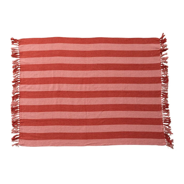 60x50" Pink Two-Tone Woven Throw