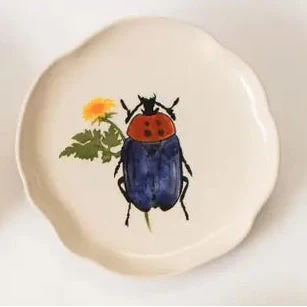8" Botanical Beetle Plate