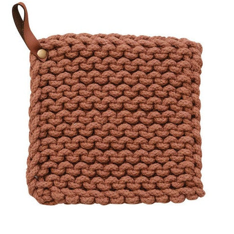 8" Warm Tone Crocheted Pot Holder