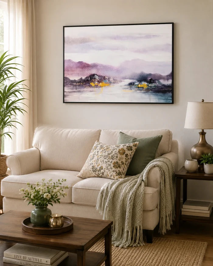 A Mistry Evening Semi Hand-made Wall Art - 36*24  Inch