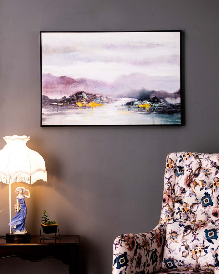 A Mistry Evening Semi Hand-made Wall Art - 36*24  Inch - The Decor Kart