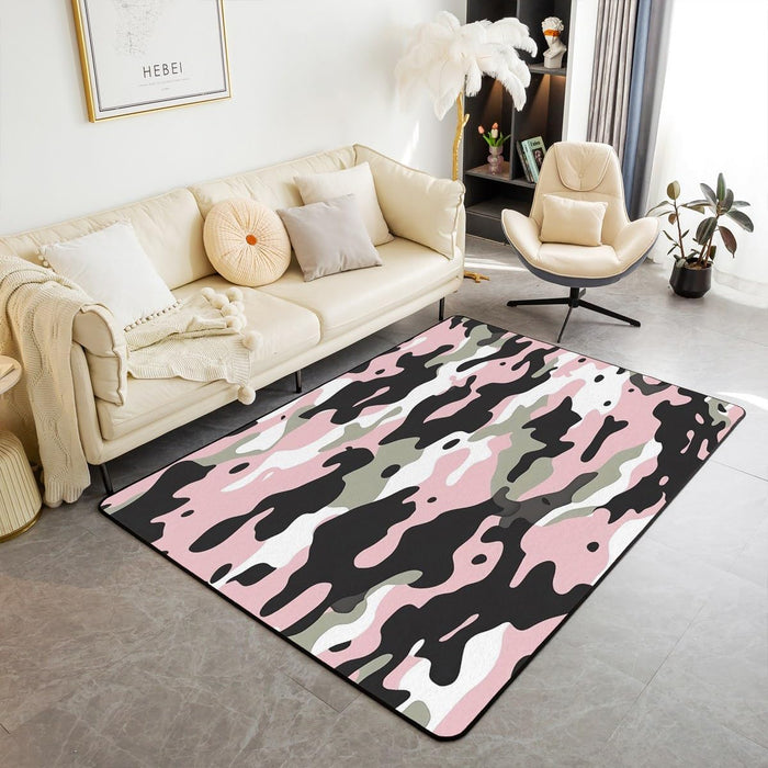 Abstract Geometric Retro Military Area Rug