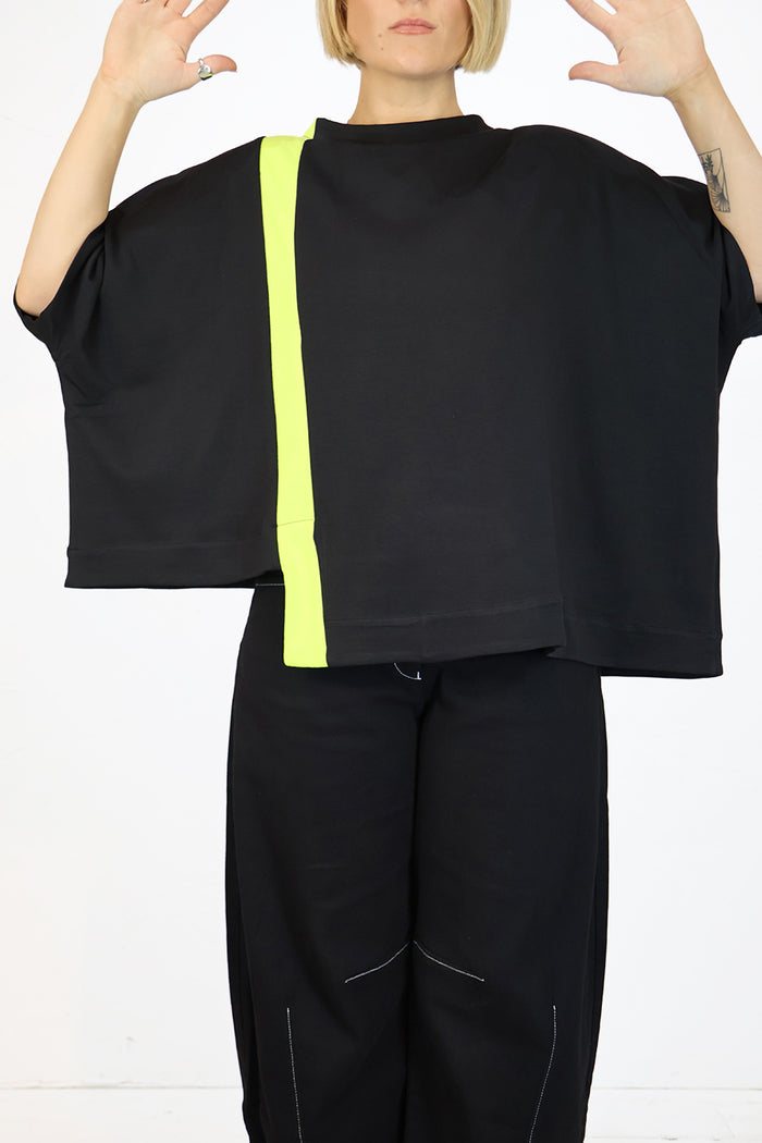 Alembika Black Neon Stripe Top