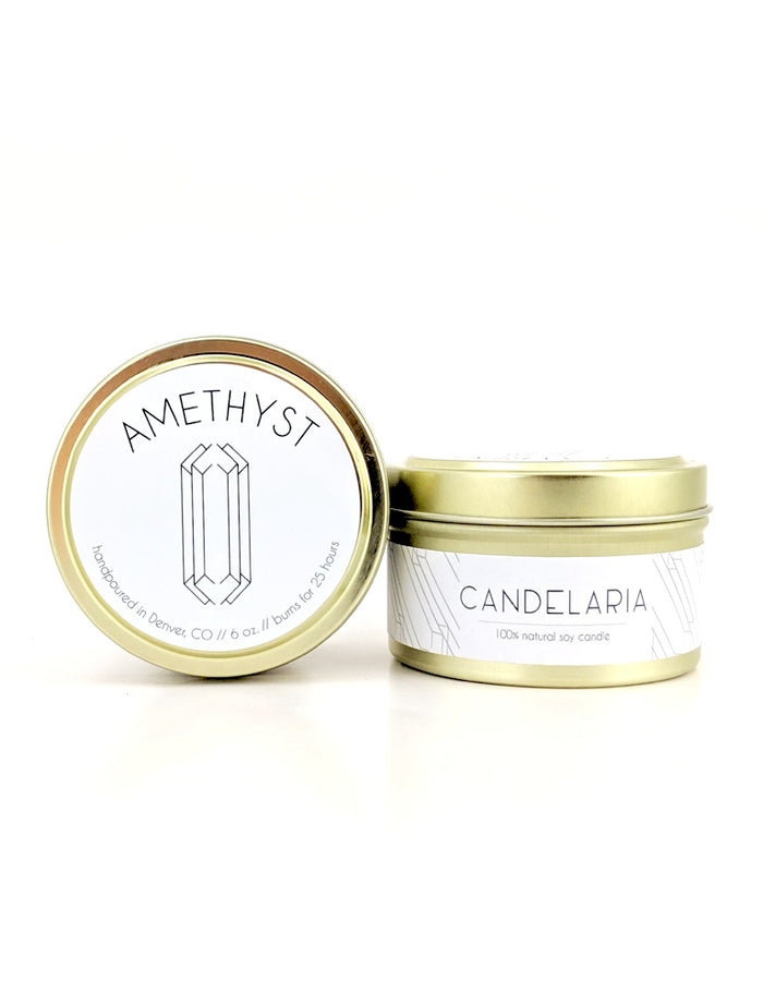 Amethyst Candle Tin