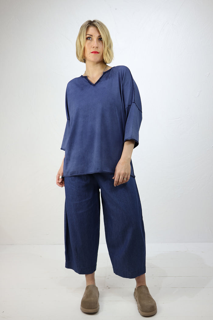 Amici by Baci Slouchy V-Neck 3/4 Sleeve Tee