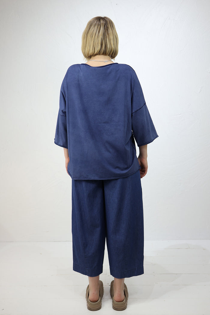 Amici by Baci Slouchy V-Neck 3/4 Sleeve Tee