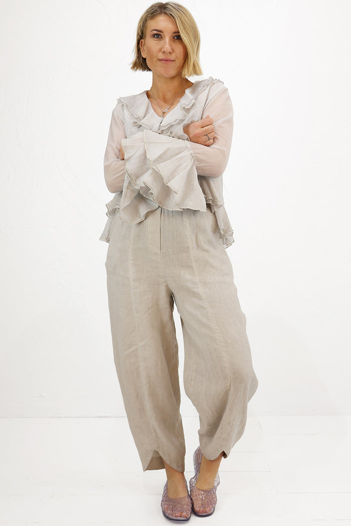 Amici by Baci V-Cut Linen Trousers - 2 Colours