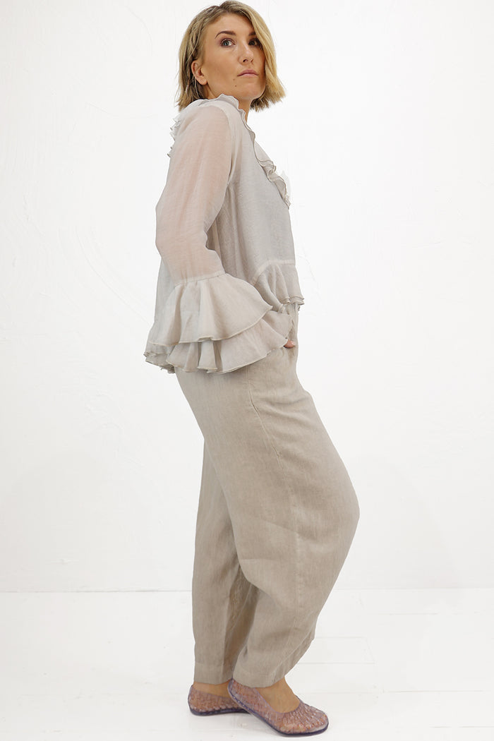 Amici by Baci V-Cut Linen Trousers - 2 Colours