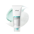 Anua PDRN Hyaluronic Acid Moisturizing Cleansing Foam 150ml tube on white background with product texture, colour and foam texture