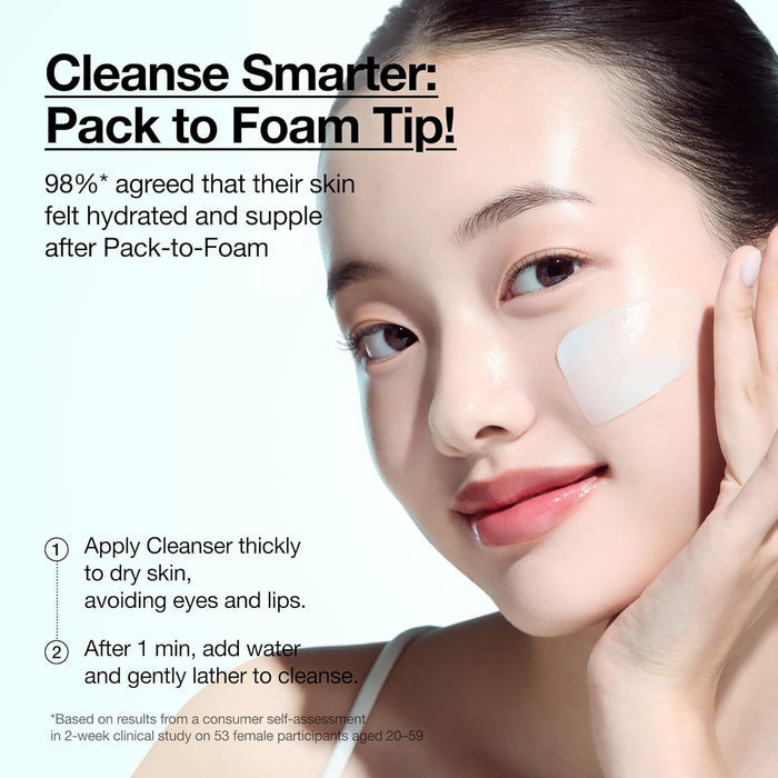 Anua PDRN Hyaluronic Acid Moisturizing Cleansing Foam 150ml pack to foam cleansing method