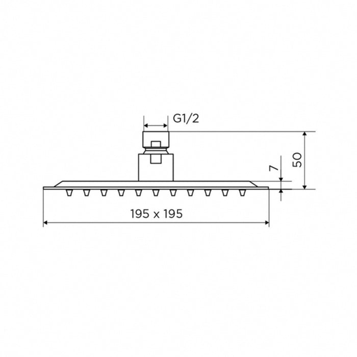 Aquadart Square Brushed Brass Thermostatic Concealed Shower Mixer with 200mm Fixed Head & Wall Arm