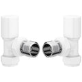 Ari Design Patterned White Radiator Valves - Angled