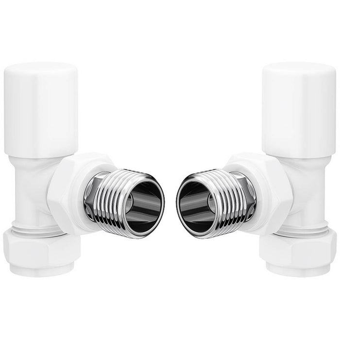 Ari Design Patterned White Radiator Valves - Angled