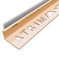 Atrim 12mm straight edge aluminium tile trim in brushed copper effect, 2.5m long, designed to protect exposed tile edges and create a warm, professional finish for 10mm tiles.