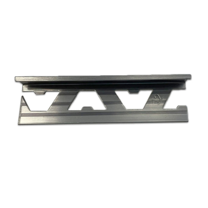 Atrim 12mm Straight Edge Aluminium Brushed Titanium Effect Tile Trim - 2.5m