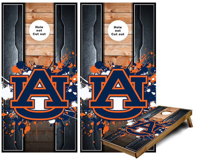 Auburn paint splash Cornhole Wraps