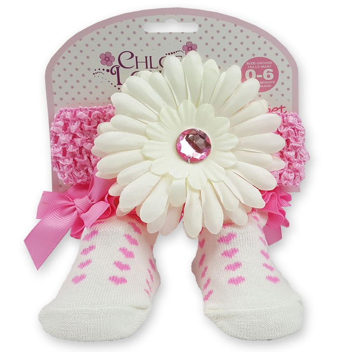 Baby Girls Socks and Headband Set-h9361