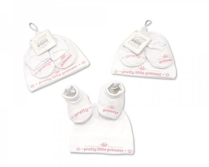 Baby Hat and Booties Set - Princess