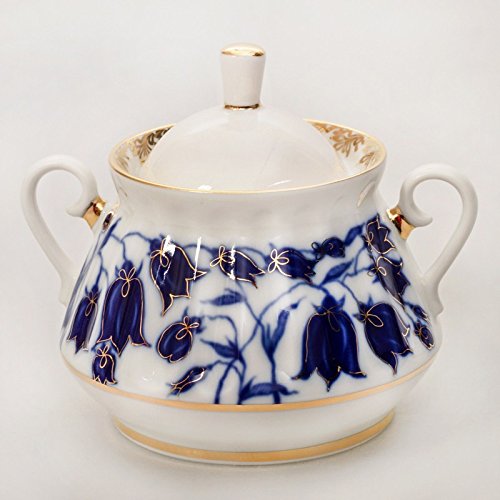 Bluebells Sugar Bowl. 10 Fl Oz. 22k Gold. Porcelain