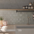 Borgo Glossy Soft Grey 6.5 x 20cm White Body Wall Tile - 0.36sqm perbox