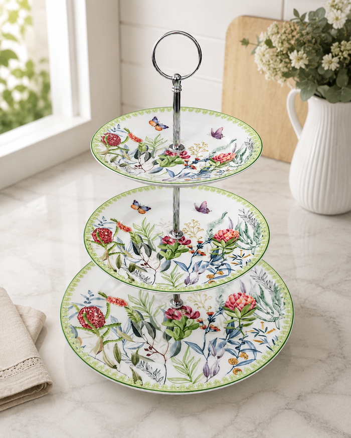 Botanical Garden 3-Tier Cake Stand