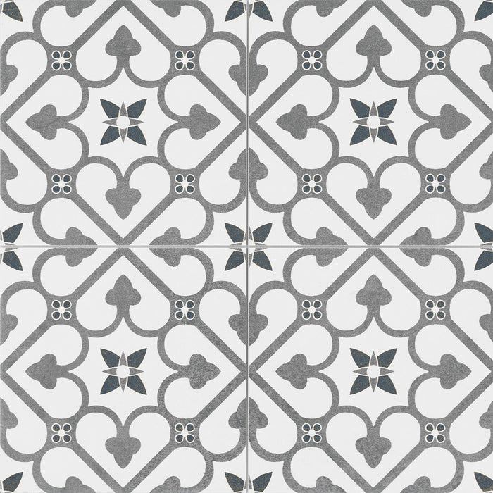 Brighton Grey 45 x 45cm Porcelain Pattern Tile - 1.22 sqm perbox
