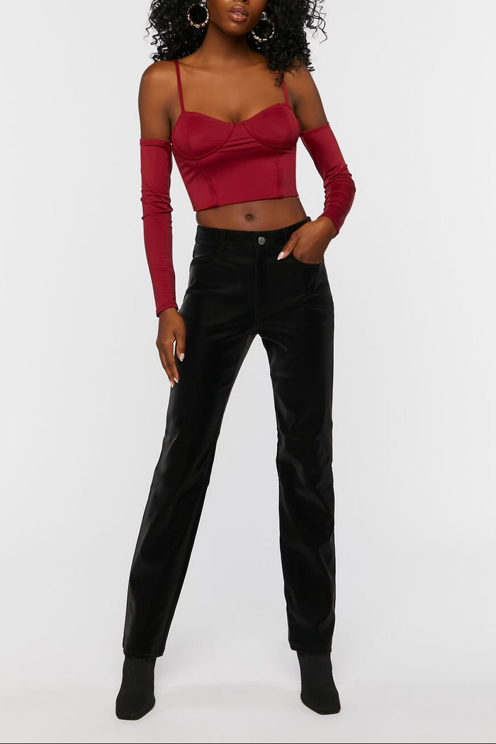 Bustier Open-Shoulder Crop Top