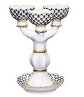 Candle Holder Cobalt Net for 3 Lomonosov Porcelain Decorative
