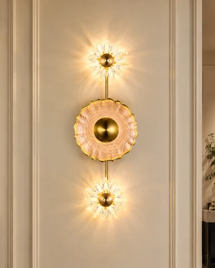 Celestial Crystal Bloom Trio Wall Light