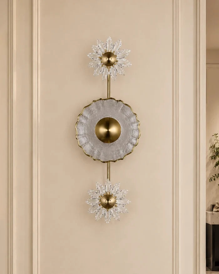 Celestial Crystal Bloom Trio Wall Light