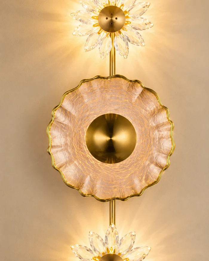 Celestial Crystal Bloom Trio Wall Light