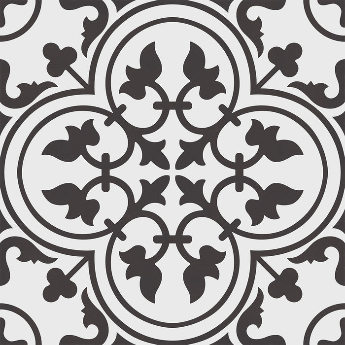 Chartwell Black/White 45 x 45cm Porcelain Pattern Tile - 1.22 sqm perbox