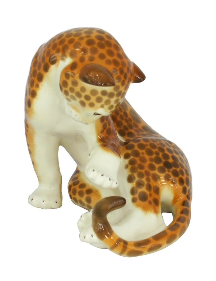 Cheetah Leopard Panther Lomonosov Porcelain Collectible Figurine