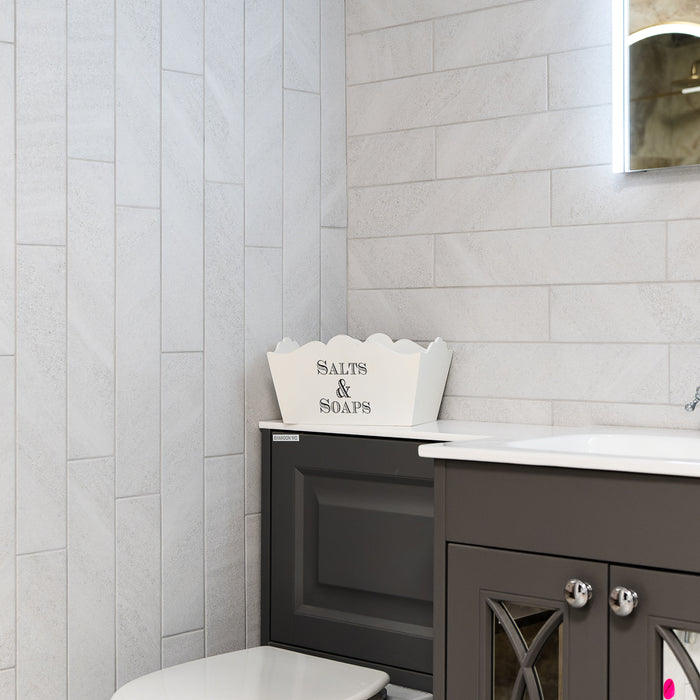 Cheste Blanco Herringbone 9.9 x 49.2cm Porcelain Tile - 0.73sqm perbox