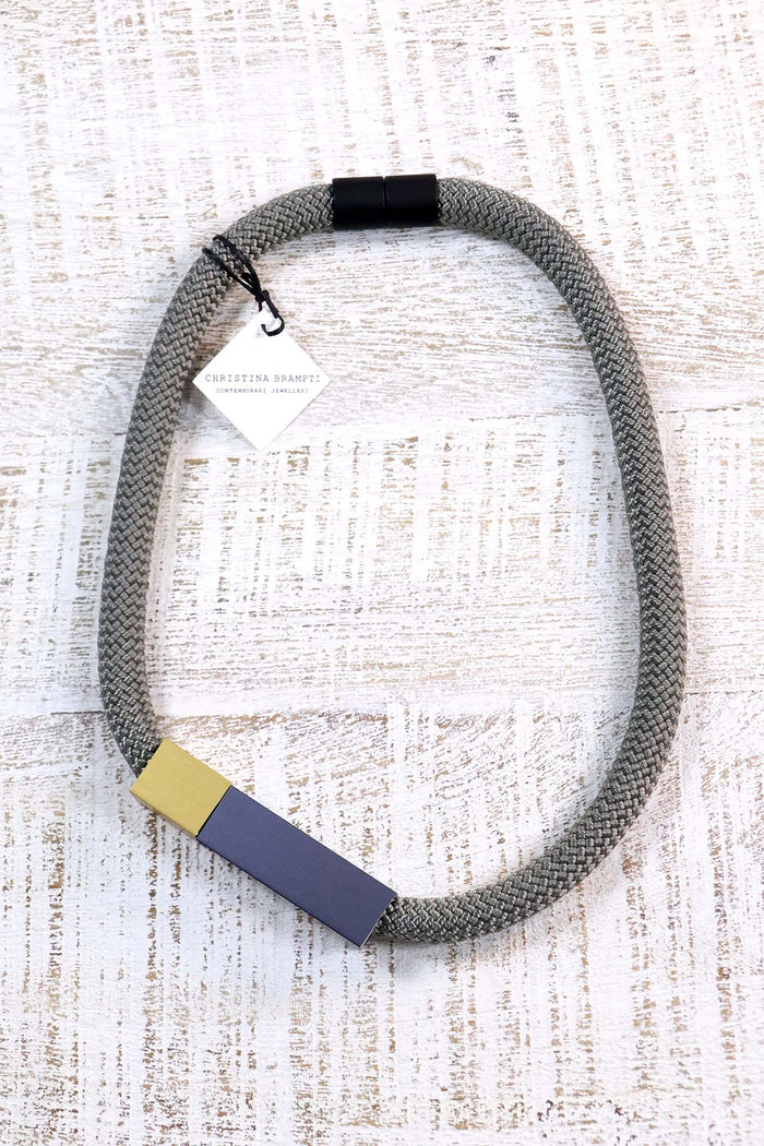 Christina Brampti Chord + Square Tube Necklace - 3 Colours