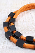 Christina Brampti Dual Chord + Cubes Necklace