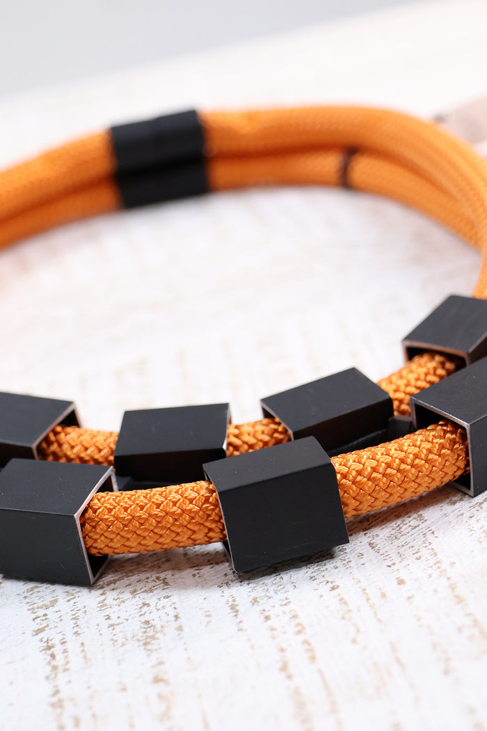 Christina Brampti Dual Chord + Cubes Necklace