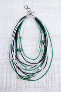Christina Brampti Elastic Multi-wire + Ceramic Beads Necklace Green