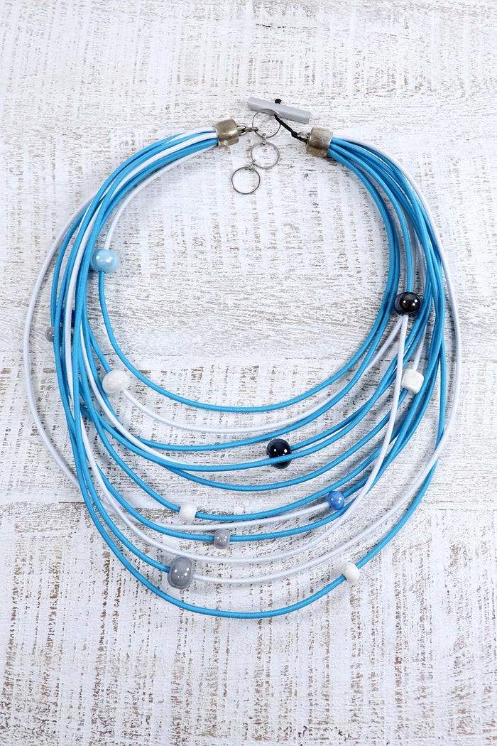 Christina Brampti Elastic Multi-wire + Ceramic Beads Necklace